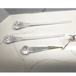 Set of 3 Acrylic Vintage Teardrop Shaped Ornaments